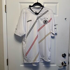 Alemania White/Blue Shirt Men's Short Sleeve Polyester Soccer Jersey